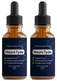 Two NeuroTyde cognitive support dropper bottles — 2-bottle starter package